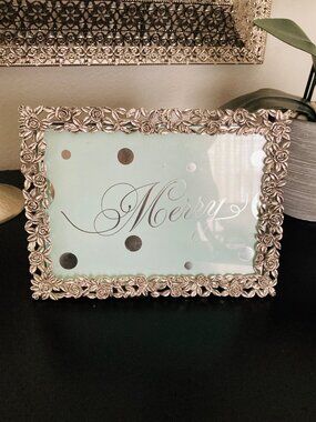 Elsa L. Silver Floral Tabletop Picture Frame